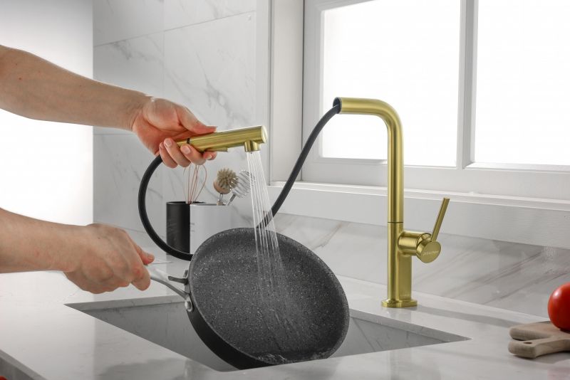 Смеситель для кухни Paulmark Neo Ne214419-BG брашированное золото