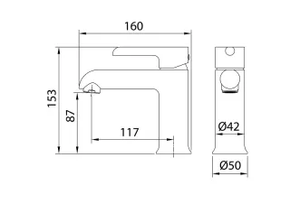 Смеситель для раковины Grossman Alba 510.K35.06.100/210 чёрный/хром