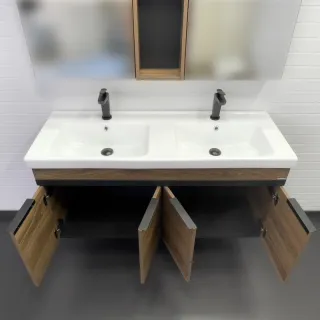 Тумба с раковиной Comforty Дуэт 00-00017178 125 см дуб тёмно-коричневый Тумба с раковиной Comforty Дуэт 00-00017178 125 см дуб тёмно-коричневый