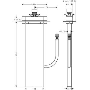 Скрытая часть Hansgrohe sBox для ванны 13560180