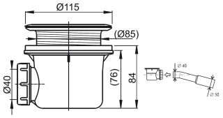 Сифон для поддона Ravak Basic 90 X01308 Сифон для поддона Ravak Basic 90 X01308