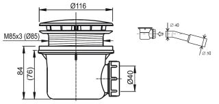 Сифон для поддона Ravak Standard 90 X01314 Сифон для поддона Ravak Standard 90 X01314