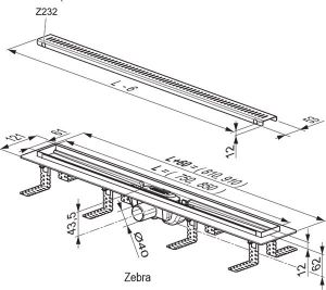 Душевой лоток Ravak OZP Zebra 850 X01434