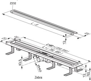 Душевой лоток Ravak OZP Zebra 850 X01434 Душевой лоток Ravak OZP Zebra 850 X01434
