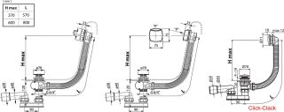 Слив-перелив Ravak 570мм X01507 полуавтомат Слив-перелив Ravak 570мм X01507 полуавтомат