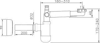 Сифон для раковины Ravak X01612 с двумя отводами Сифон для раковины Ravak X01612 с двумя отводами