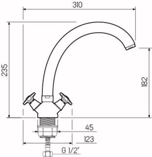 Смеситель для кухни РМС SL115-273F хром Смеситель для кухни РМС SL115-273F хром