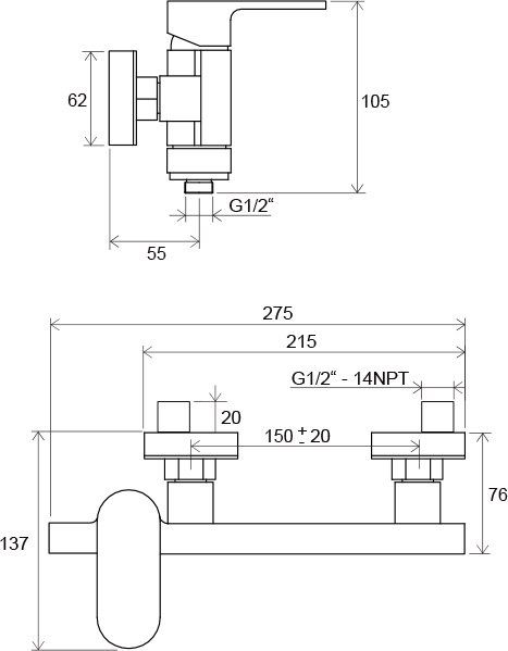 Смеситель Ravak Chrome-CR 032.00/150 X070043 для душа