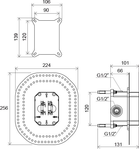 Скрытая часть Ravak R-box RB 070.50 X070052