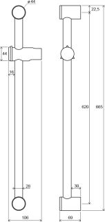 Душевая штанга Ravak 972.00 X07P012 60 см