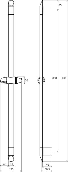 Душевая штанга Ravak Chrome 973.00 X07P014 90 см