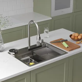 Кухонная мойка RoxenBath Stage Plus 60-S Plus 560250-60-S сатин текстурное покрытие