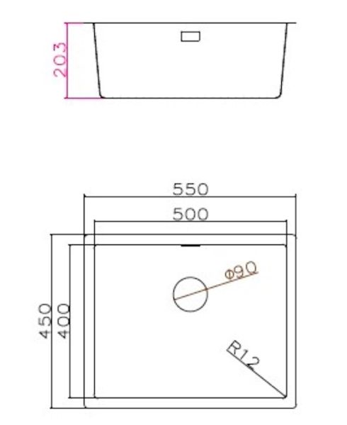Кухонная мойка Grandex Aqua Proline 45 300206 сатин