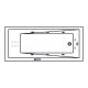 Гидромассажная ванна WHITECROSS Wave Slim 0111.150070.100.SMARTNANO.CR 150x70 см Smart Nano хром