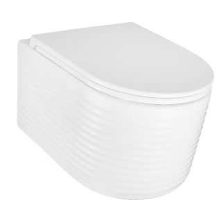 Унитаз подвесной Azario Luzio AZ-098-UQ безободковый торнадо белый