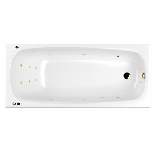 Гидромассажная ванна WHITECROSS Layla Slim 0122.180080.100.SMART.GL 180x80 см Smart золото