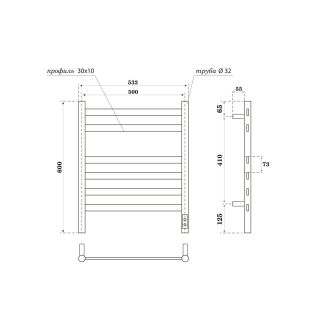 Полотенцесушитель электрический Point Селена PN16856W П6 500x600 белый