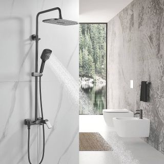 Душевая стойка Shevanik S4136T оружейная сталь Душевая стойка Shevanik S4136T оружейная сталь