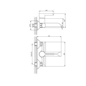 Смеситель для ванны Aquanika Logic AQL3034CR хром