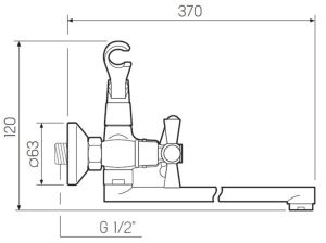 Смеситель для ванны с душем РМС SL138-143P хром