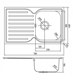 Кухонная мойка IDDIS Strit STR78SDi77 78см сталь