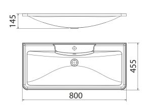 Раковина BelBagno 80см Albano BB800/455-LV-MR-ALR