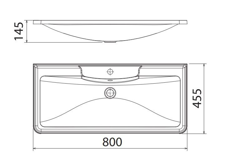 Раковина BelBagno 80см Albano BB800/455-LV-MR-ALR Раковина BelBagno 80см Albano BB800/455-LV-MR-ALR