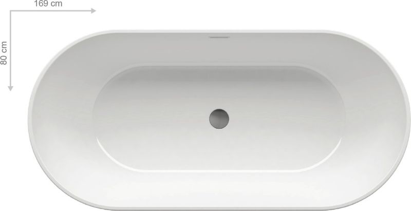 Акриловая ванна Ravak FREEDOM 1690х800 XC00100020 отдельностоящая