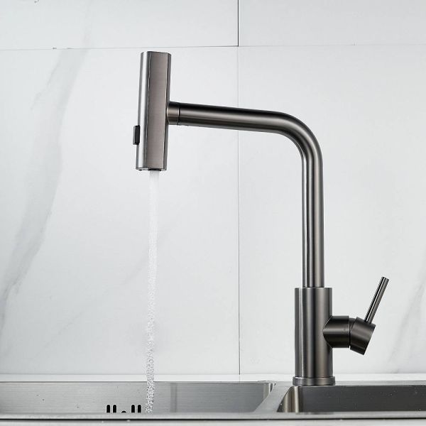 Смеситель для кухни Shevanik S263T с мультифункциональным изливом оружейная сталь
