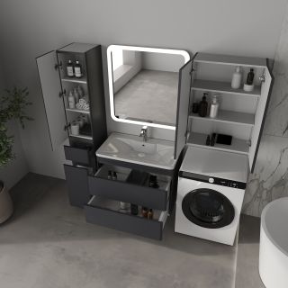Тумба под раковину Style Line Атлантика Люкс Плюс СС-00002598 80 см графит