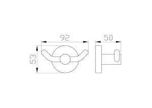 Двойной крючок для ванной Wonzon & Woghand Easy WW-8125 хром