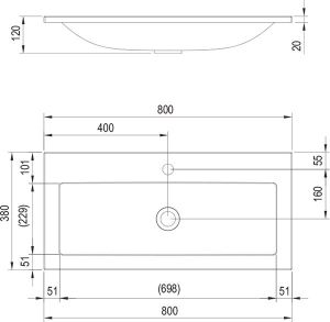 Раковина Ravak Clear 800 XJJ01180000