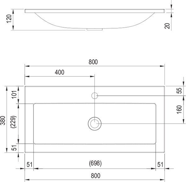 Раковина Ravak Clear 800 XJJ01180000