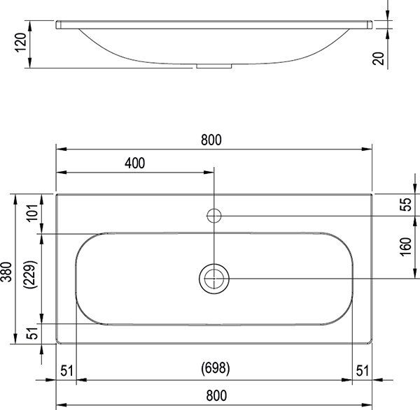 Раковина Ravak Ring 800 XJK01180000