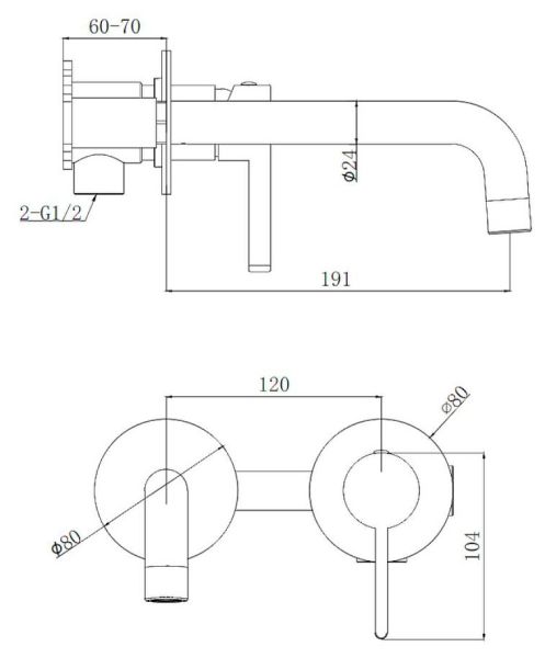 Встраиваемый смеситель для раковины Splenka S221.11.05 сатин