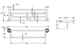 Полка для полотенец Rose RG1008Q 65см бронза