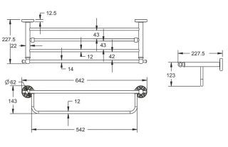Полка для полотенец Rose RG1008Q 65см бронза Полка для полотенец Rose RG1008Q 65см бронза