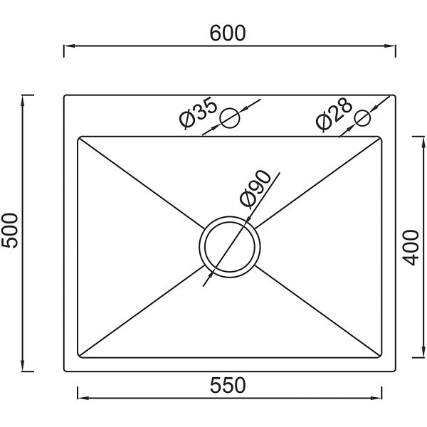Gappo GS6050-6 кухонная мойка 60х50, с коландером, графит