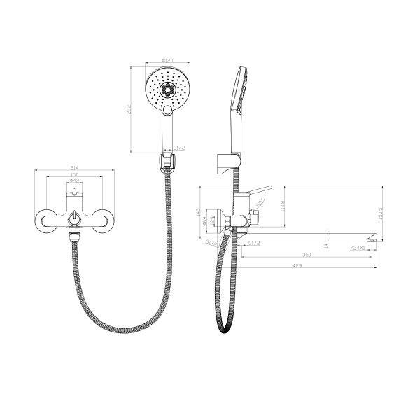 Смеситель для ванны Lemark Minima LM3851C хром Смеситель для ванны Lemark Minima LM3851C хром