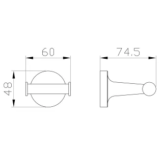 Двойной крючок Wonzon & Woghand Simple WW-6525-BGM тёмный графит