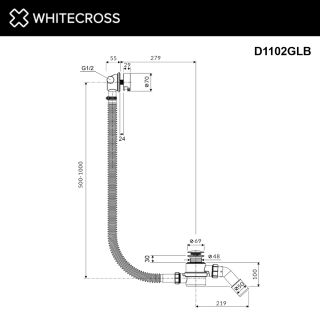 Слив-перелив Whitecross Fill D1102GLB брашированное золото