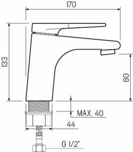 Смеситель для раковины РМС SL121-001F хром