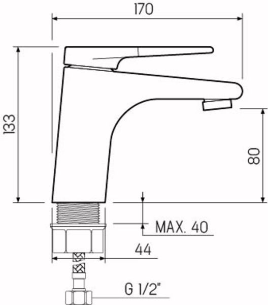 Смеситель для раковины РМС SL121-001F хром