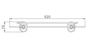 Полка стеклянная Haiba HB1907 хром