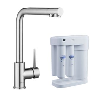 Смеситель для кухни Swedbe Selene Plus K8540М в комплекте с фильтром Аквафор Морион нержавеющая сталь