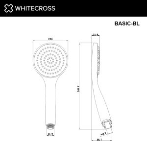 Душевая лейка 1 режим WHITECROSS BASIC-NIB брашированный никель