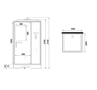 Душевая кабина Niagara Standart ST100/15Q 100x100 см профиль белый стекло прозрачное