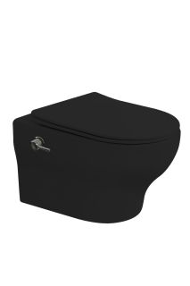 Подвесной унитаз Boheme Fiore 978-SET-2-B безободковый с функцией биде чёрный матовый Подвесной унитаз Boheme Fiore 978-SET-2-B безободковый с функцией биде чёрный матовый