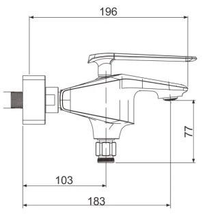 Смеситель для ванны Rose R1302 хром Смеситель для ванны Rose R1302 хром