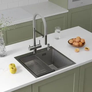 Кухонная мойка Roxenbath Snake 50 560220-50-S сатин текстурное покрытие